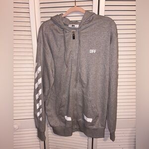 Lux Gray Zipper Hoodie Sweater